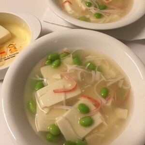 簡単副菜♪枝豆と豆腐のとろとろ煮